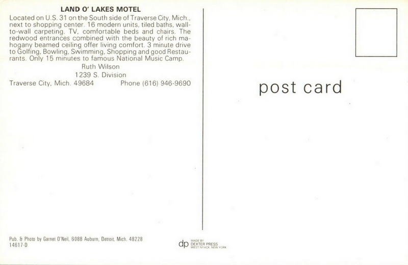 Land O Lakes Motel - OLD POSTCARD (newer photo)